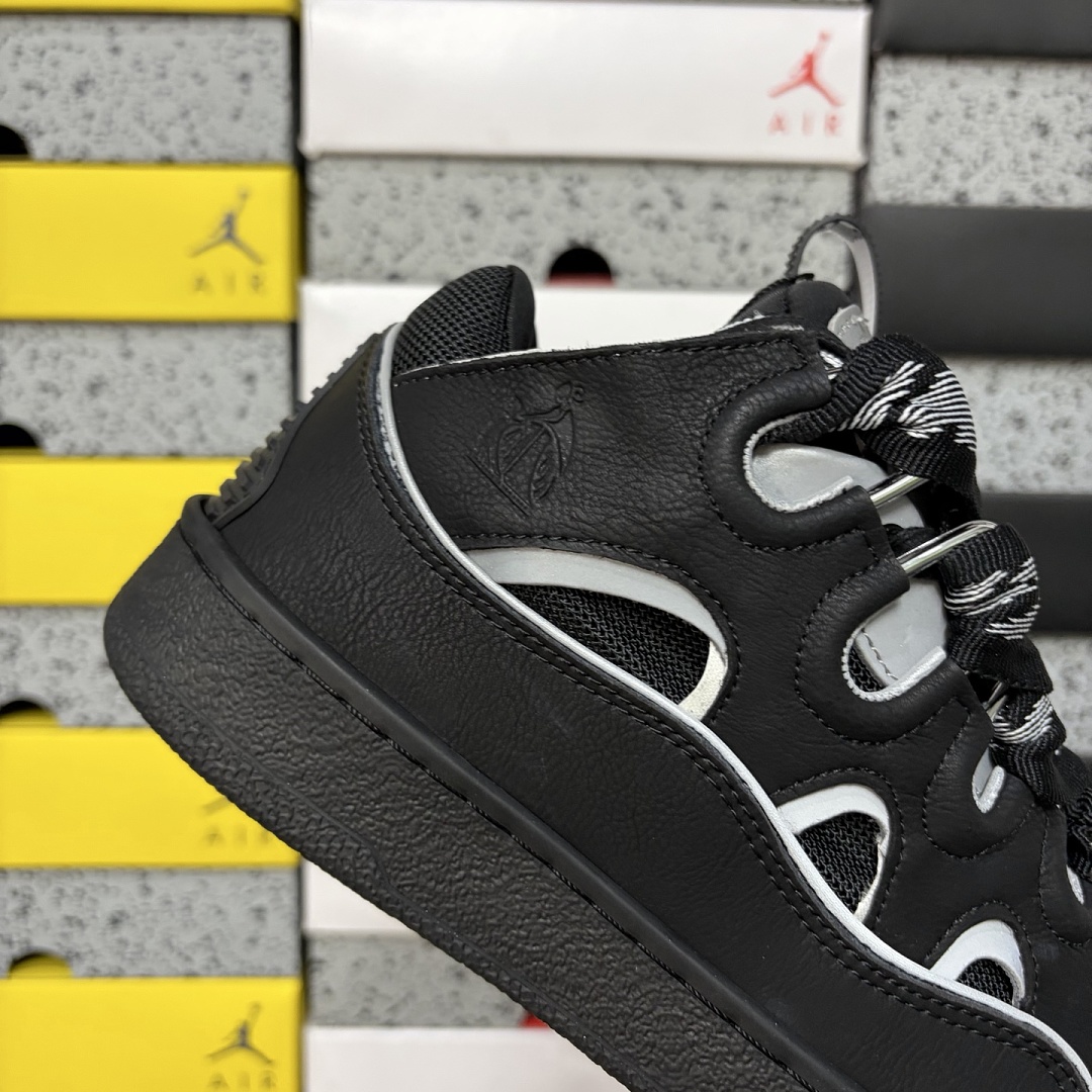 Lanvin Leather Curb Triple Black Silver REFL‑P22 - Image 3