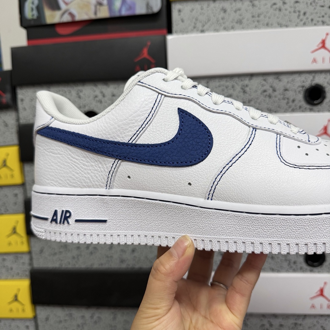 Nike Air Force 1 Low '07 LV8 (White Deep Royal Blue) - Image 5