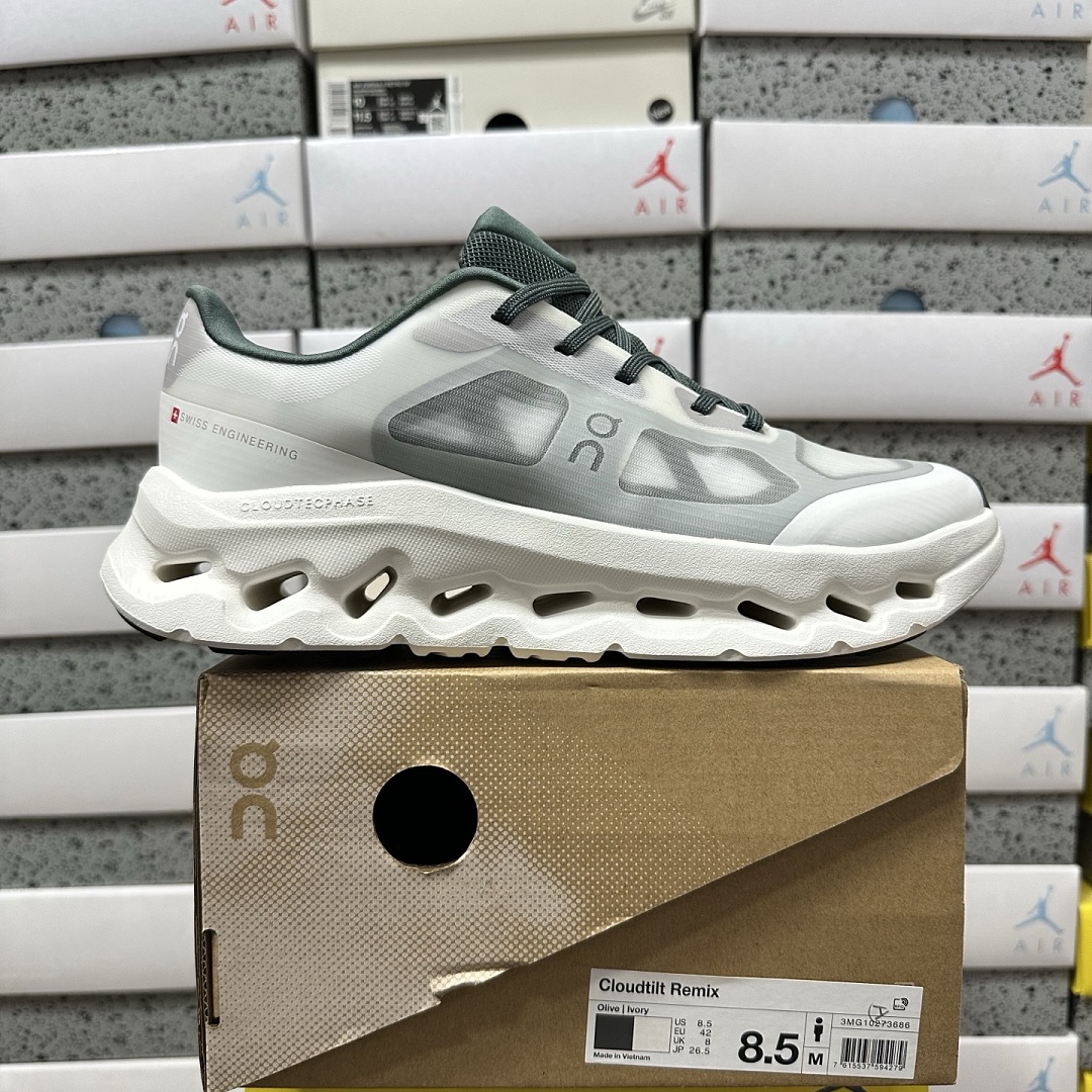 On Running Cloudtilt Remix Ivory (Olive)