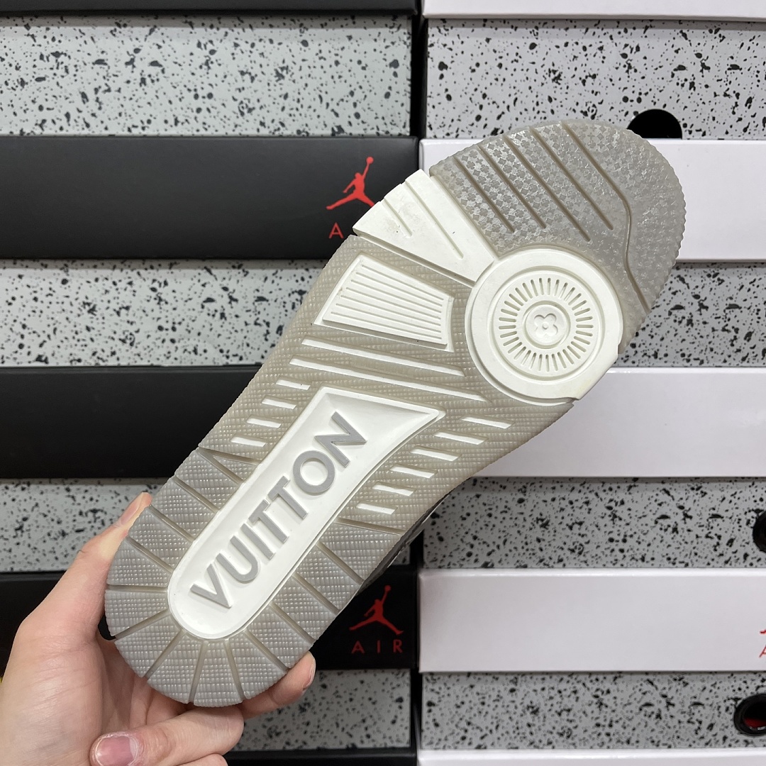 Louis Vuitton Trainer (Khaki Grey White) - Image 6