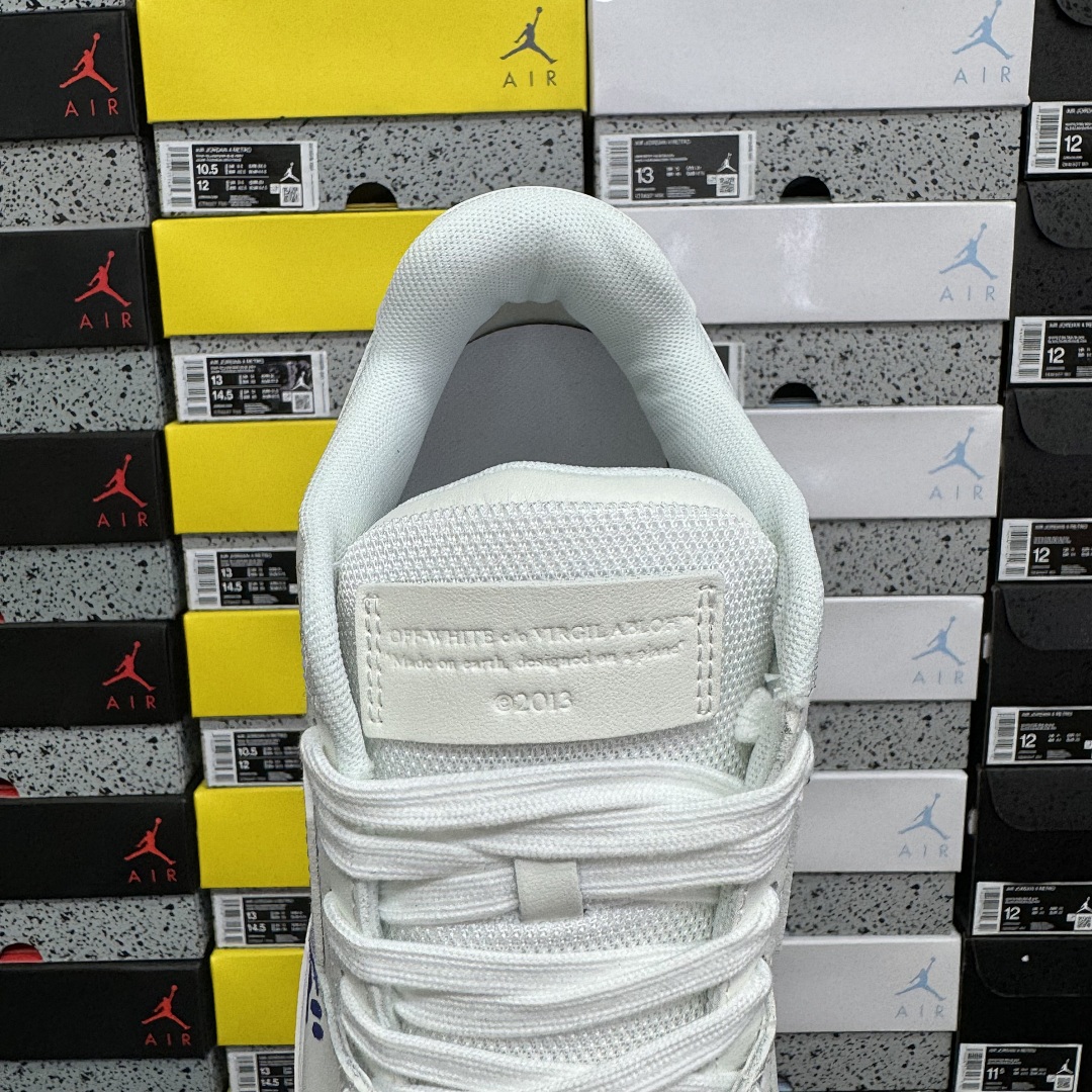Off-White Out Of Office OOO "For Walking" Low Tops (White Blue) - Image 6