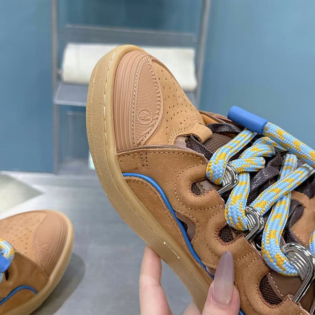 Lanvin FoShan Batch Lanvin Leather Curb Sneakers Three Generations - Image 6