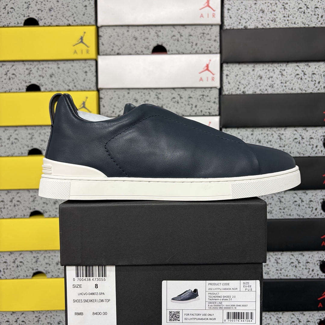 Zegna Deerskin Triple Stitch (Navy)