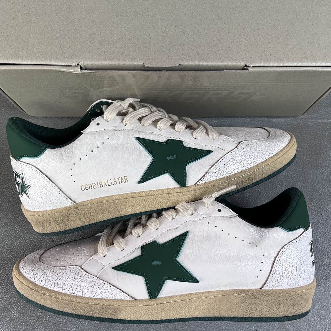 Golden Goose Deluxe Brand White Leather Green Star - Image 9