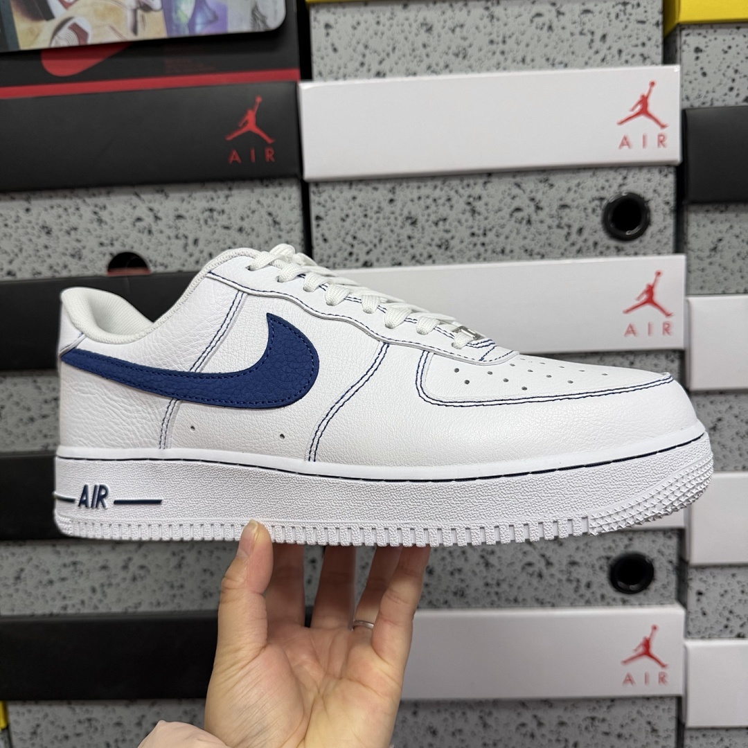 Nike Air Force 1 Low '07 LV8 (White Deep Royal Blue) - Image 4