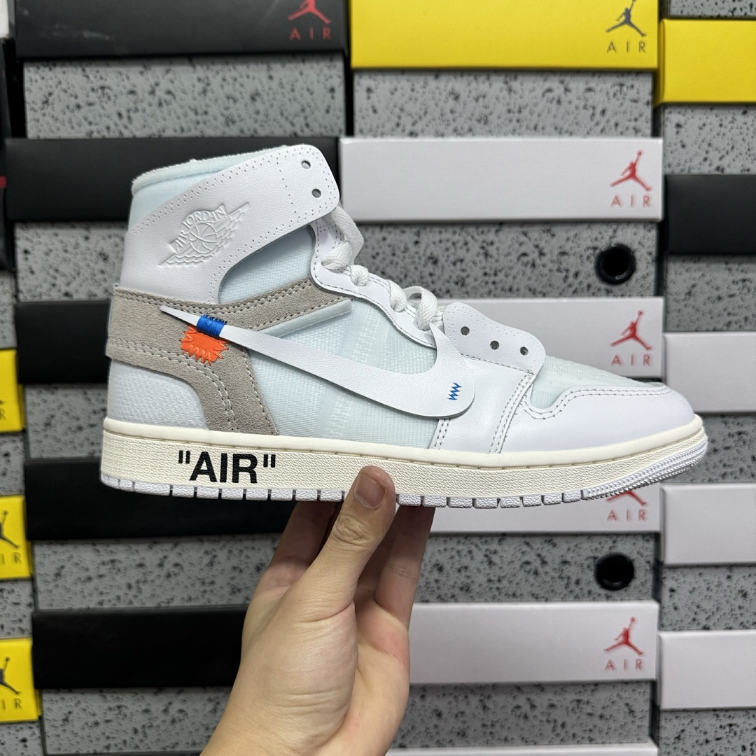Nike Jordan 1 Retro High Virgil Abloh Archive Alaska 1Ow (White) - Image 7