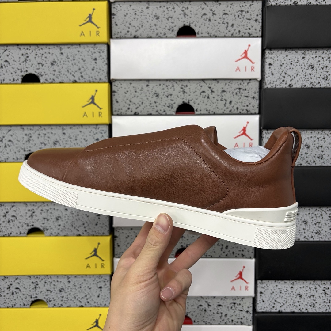 Zegna Deerskin Triple Stitch (White Brown) - Image 6
