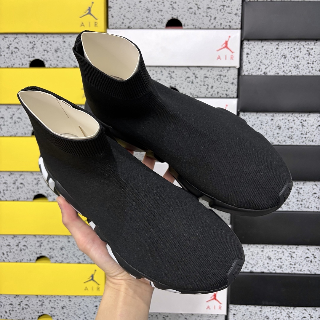Balenciaga Speed Graffiti Trainers Black Socks - Image 9