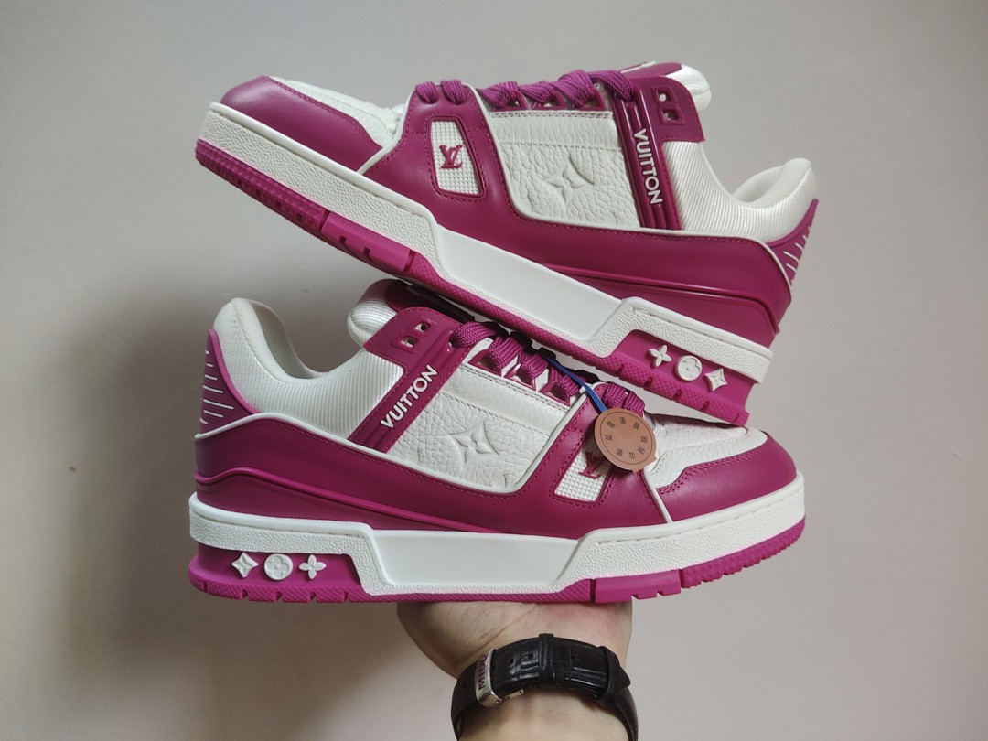 Louis Vuitton LV Trainer White Fuchsia - Image 6