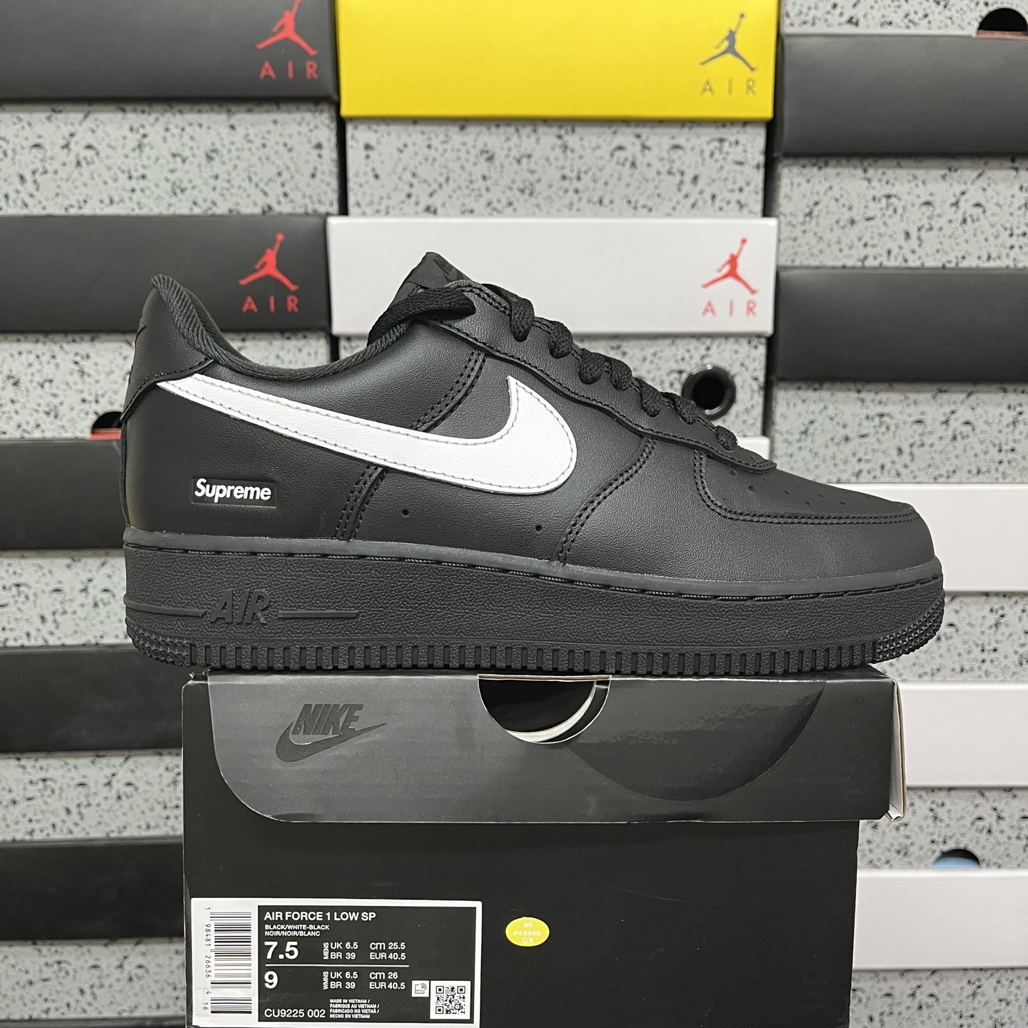 Nike Air Force 1 Low Supreme Black White Sup - Image 13