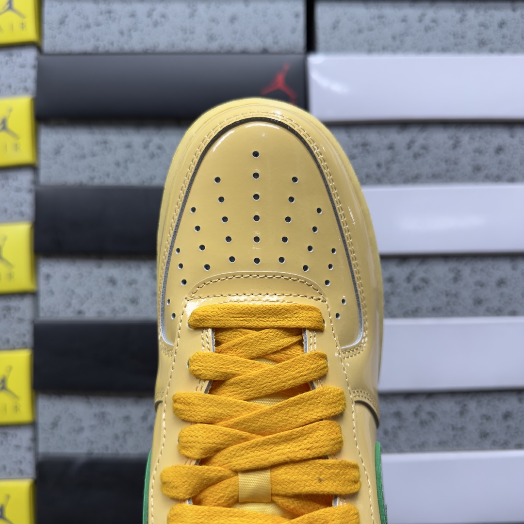 Nike Air Force 1 Low Patent Leather Topaz Gold Pine (Green) - Image 2