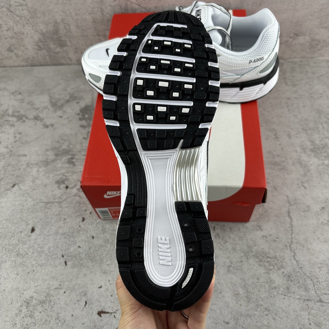 Nike P-6000 White Metallic Silver Black CD6404-107 - Image 6