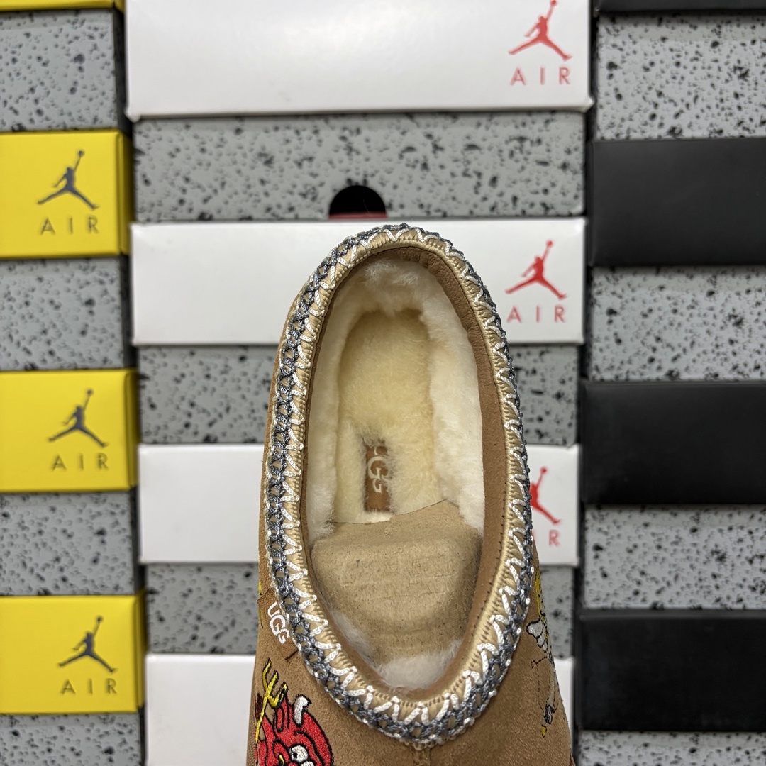 UGG Tasman Thin Sole Ethnic Khaki Embroidered -2553 - Image 3