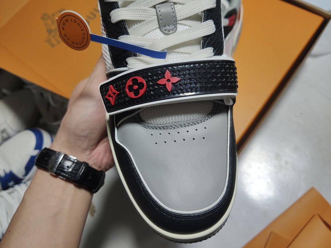 Louis Vuitton LV Trainer Red Black Velcro Strap - Image 7