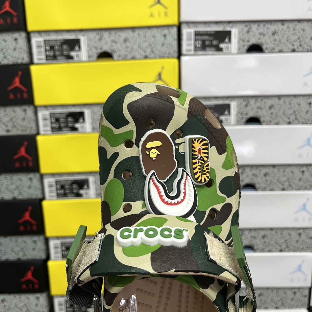 Crocs Classic Clog A Bathing Ape ABC Camo Green Print - Image 4