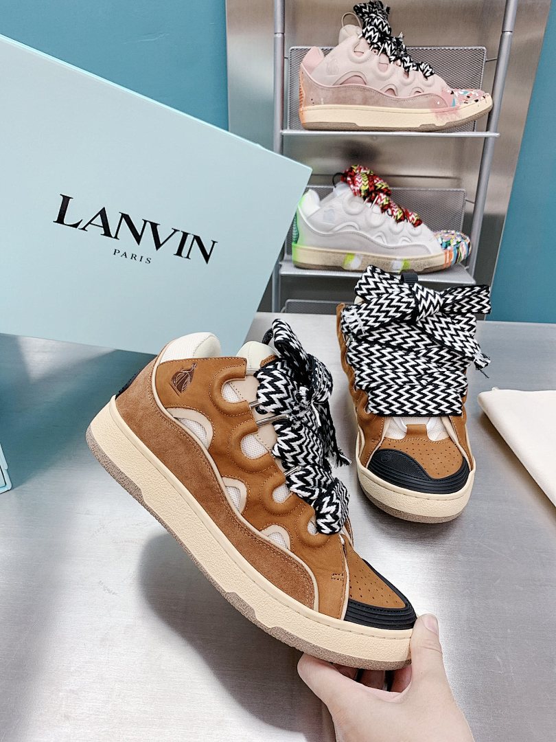 Lanvin FoShan Batch Lanvin Leather Curb Sneakers Three Generations - Image 32