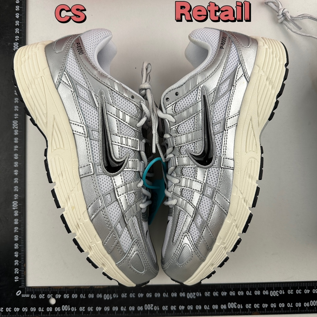 Nike P-6000 White Metallic Silver Flat Black CD6404-105 - Image 17