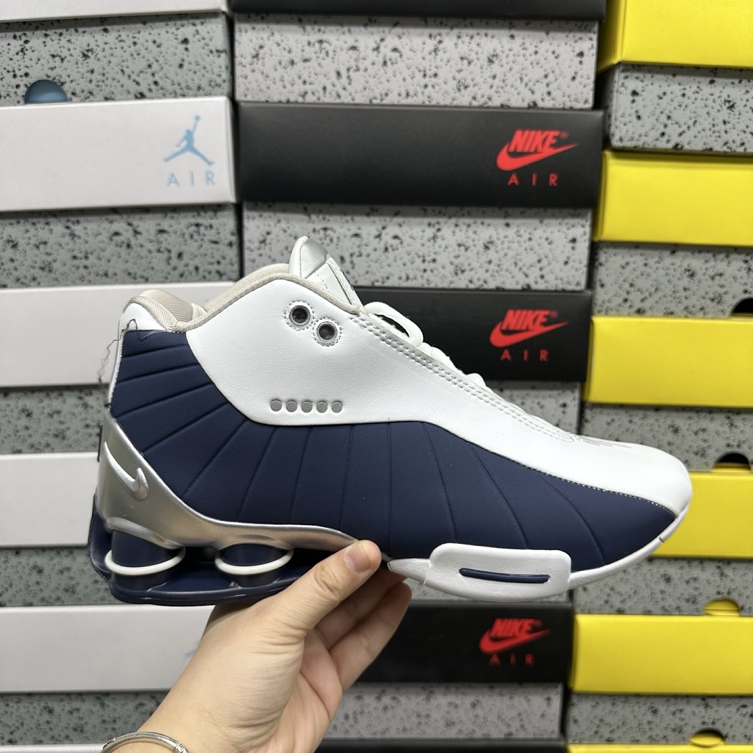 Nike Shox BB4 (White Silver Navy) - Image 2