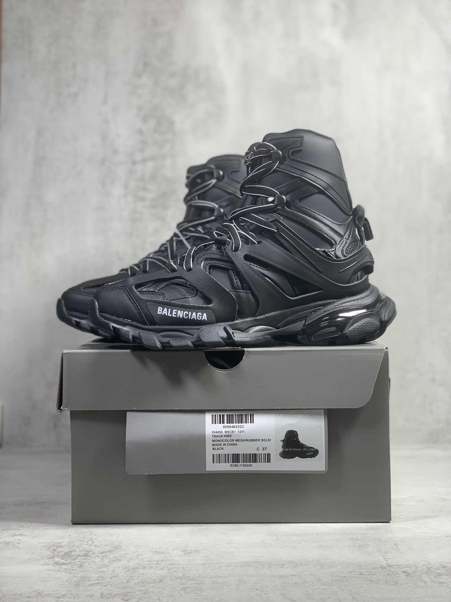 Balenciaga Track High Top Leather (Black) - Image 10