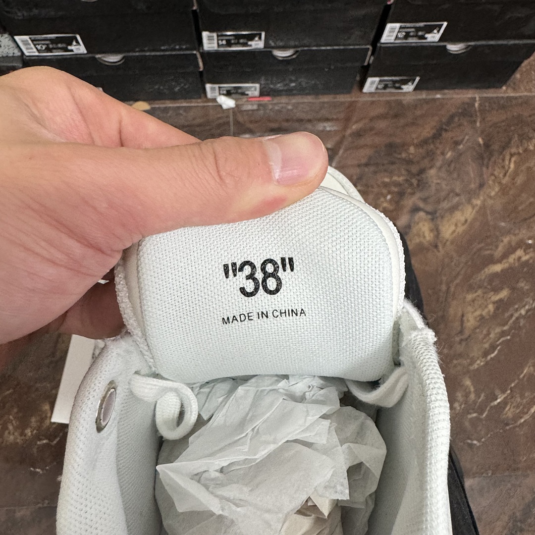 Off-White Out Of Office OOO "For Walking" Low Tops (White Blue) - Image 5