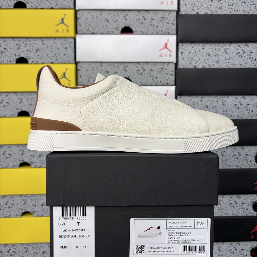 Zegna Deerskin Triple Stitch (Cream White)