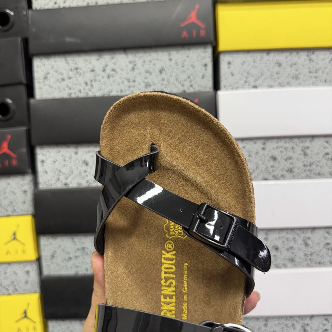Birkenstock Birken Arizona Birkibuc Double Buckle Flip Flops Black (Gloss Surface) - Image 6