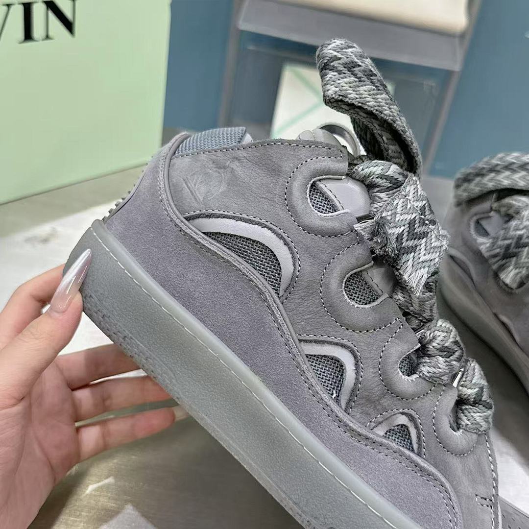 Lanvin FoShan Batch Lanvin Leather Curb Sneakers Three Generations - Image 7