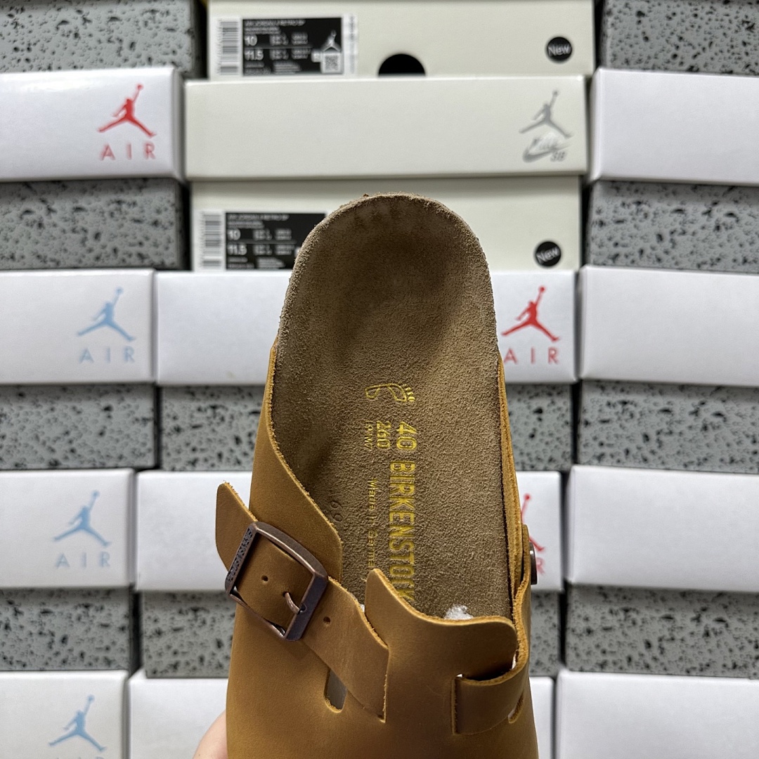 Birkenstock Birken Boston Soft Footbed Red Brown Leather - Image 3