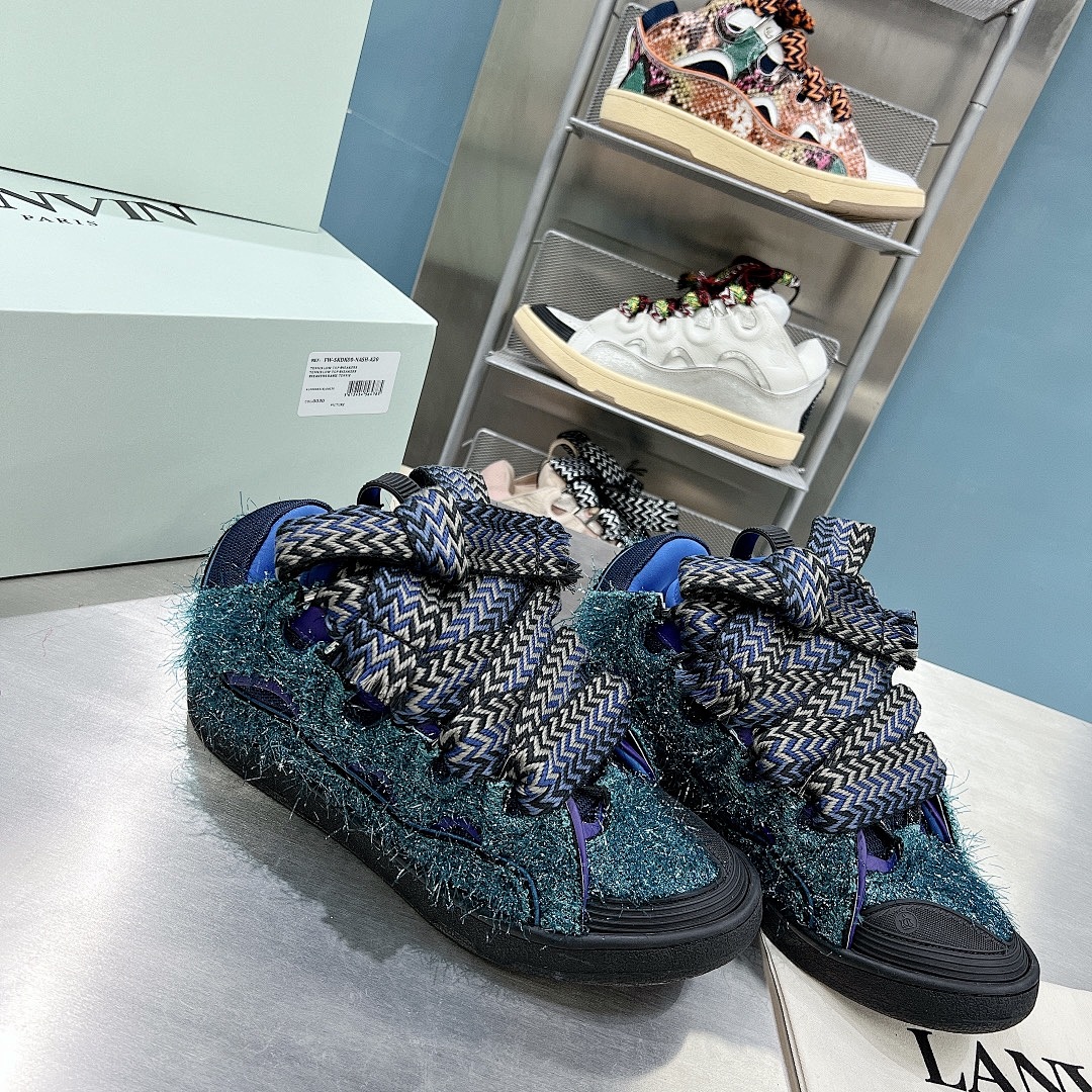 Lanvin FoShan Batch Lanvin Leather Curb Sneakers Three Generations - Image 52