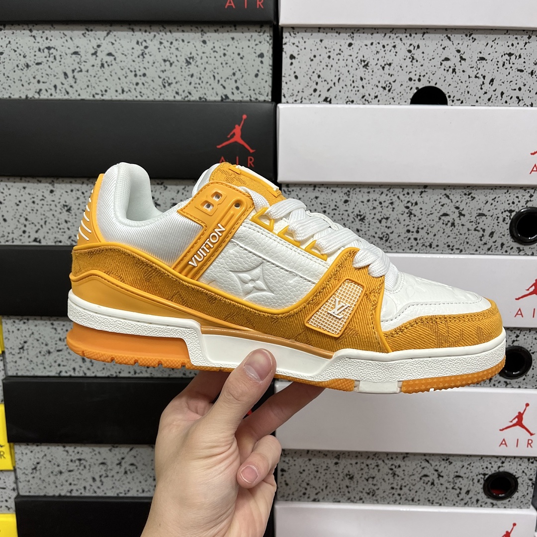 Louis Vuitton Trainer (Orange Yellow White) - Image 8