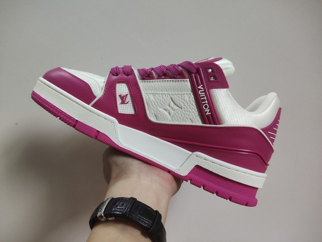 Louis Vuitton LV Trainer White Fuchsia - Image 3