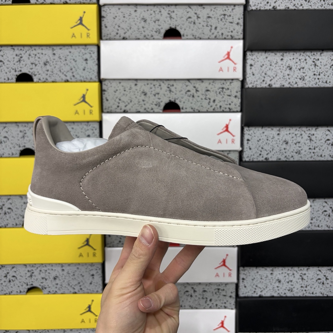 Zegna Deerskin Triple Stitch (White Grey) - Image 2