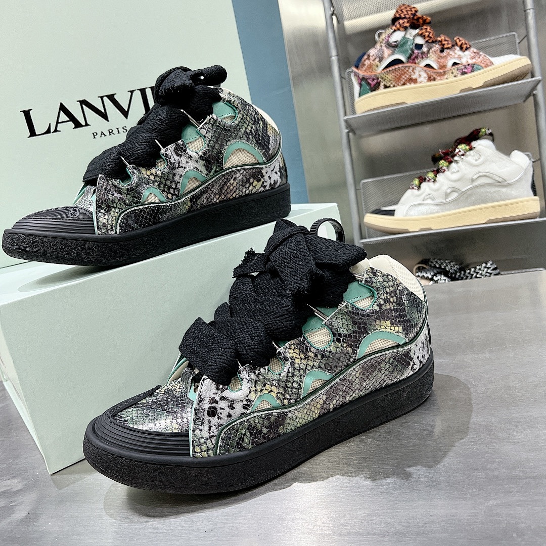 Lanvin FoShan Batch Lanvin Leather Curb Sneakers Three Generations - Image 77