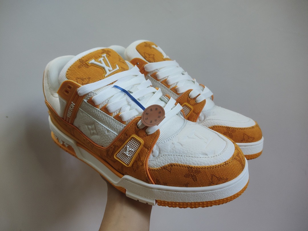 Louis Vuitton LV Trainer Yellow Monogram Denim (White) - Image 8
