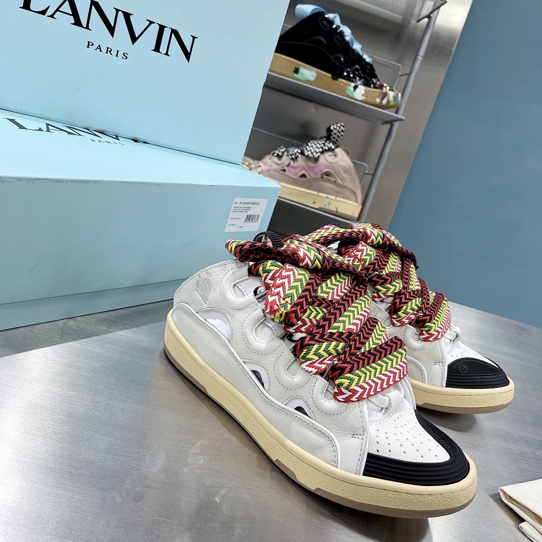 Lanvin FoShan Batch Lanvin Leather Curb Sneakers Three Generations - Image 17