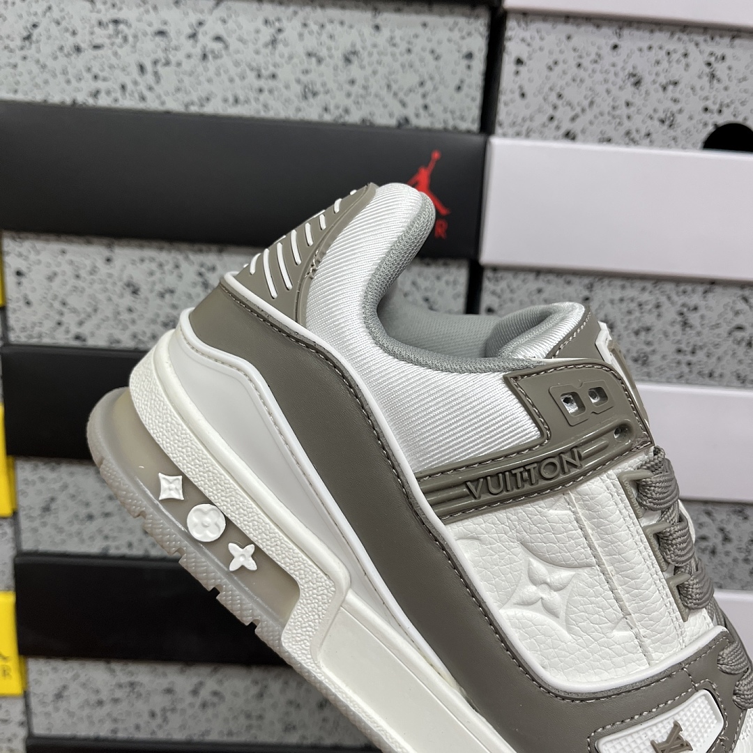 Louis Vuitton Trainer (Khaki Grey White) - Image 9