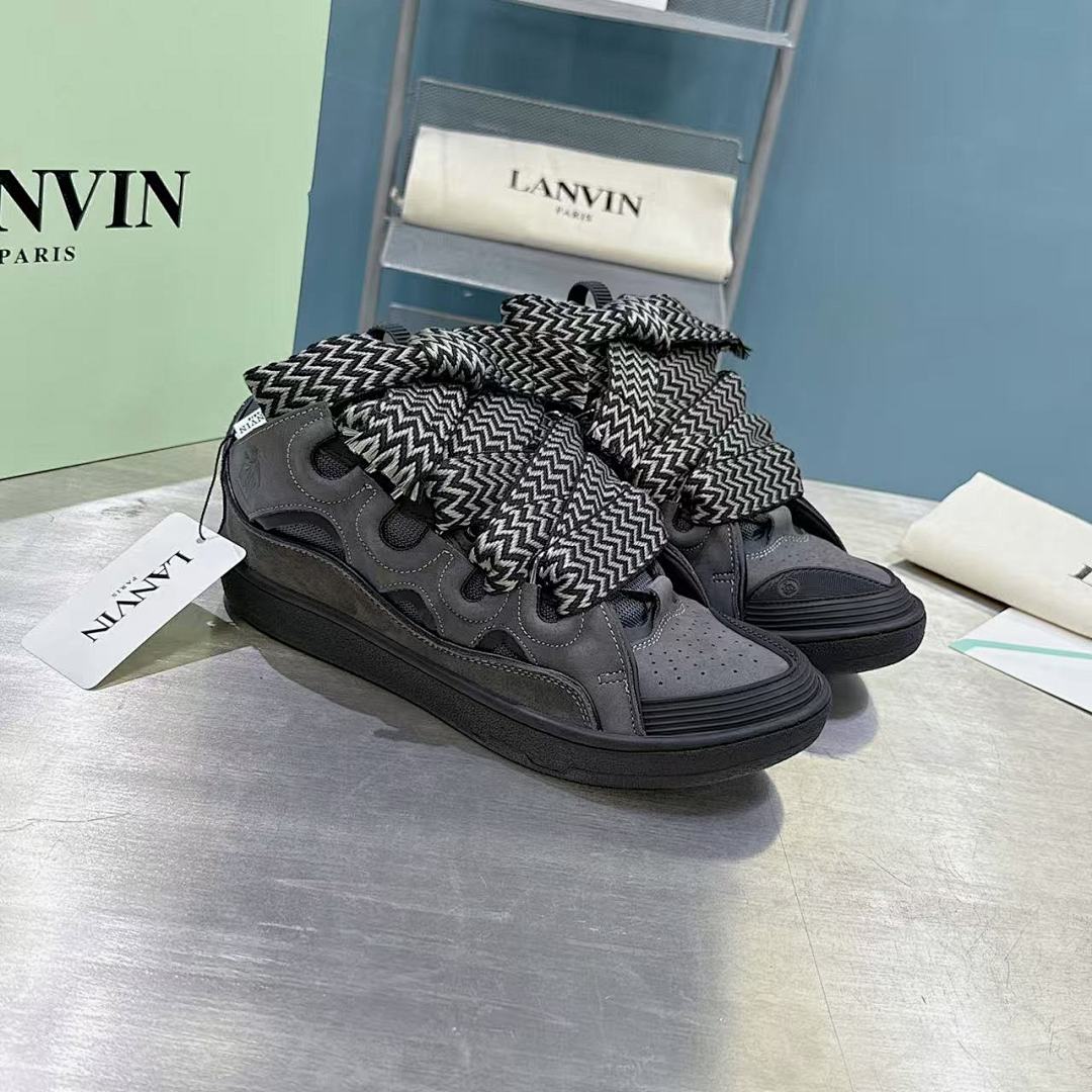 Lanvin FoShan Batch Lanvin Leather Curb Sneakers Three Generations - Image 2