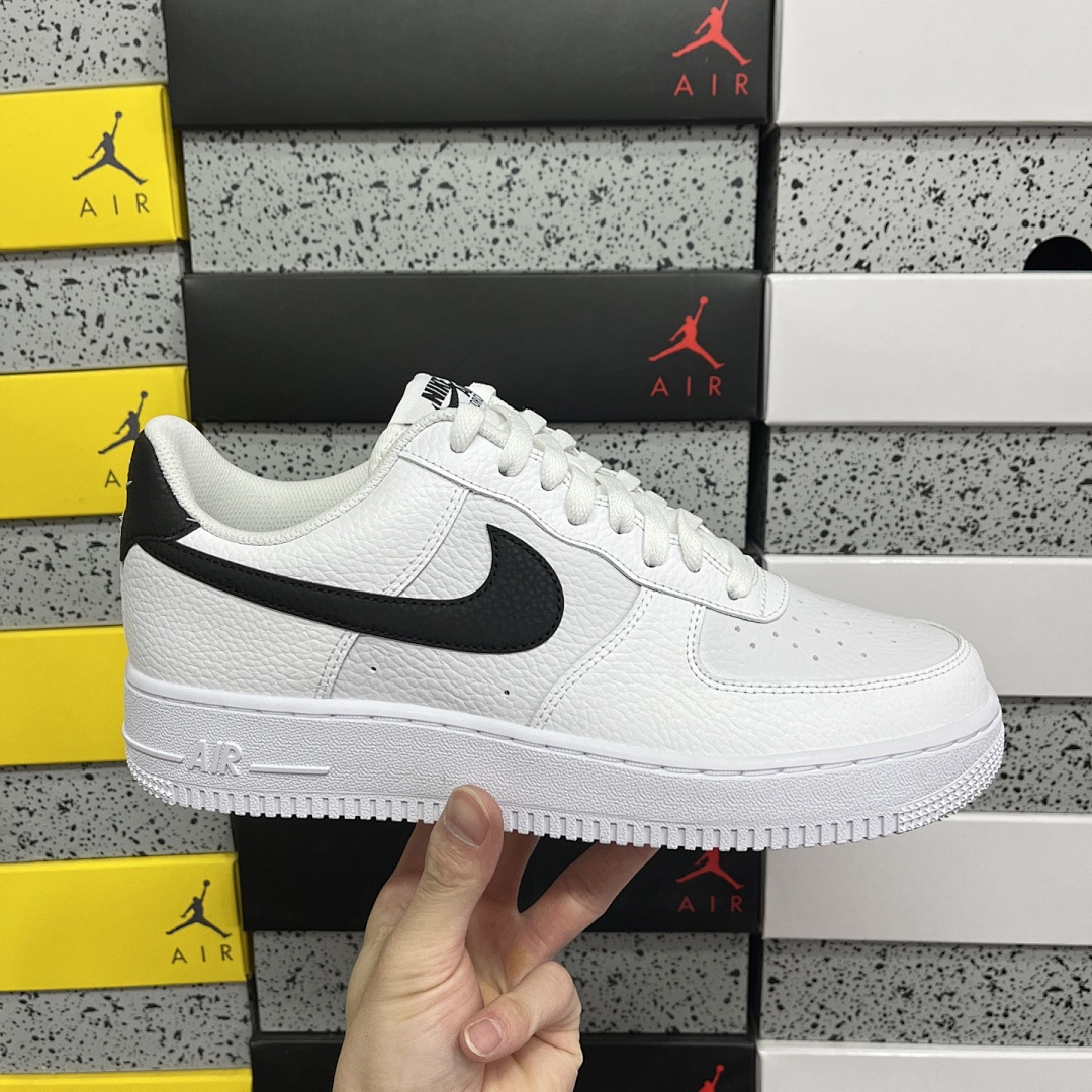 Nike Air Force 1 Low '07 White Black Pebbled Leathe - Image 7