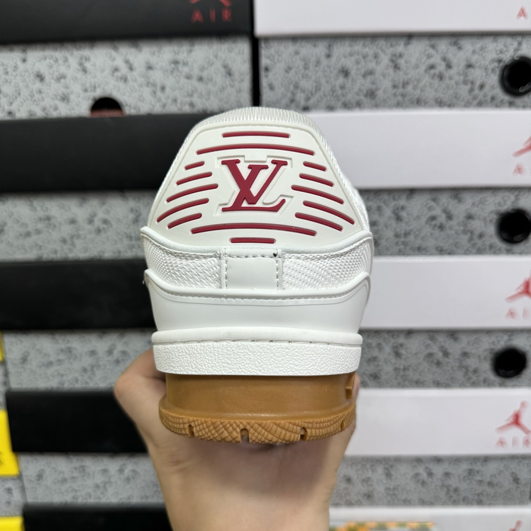 Louis Vuitton Trainer Rhinestone White Orange (Water Bead) - Image 9