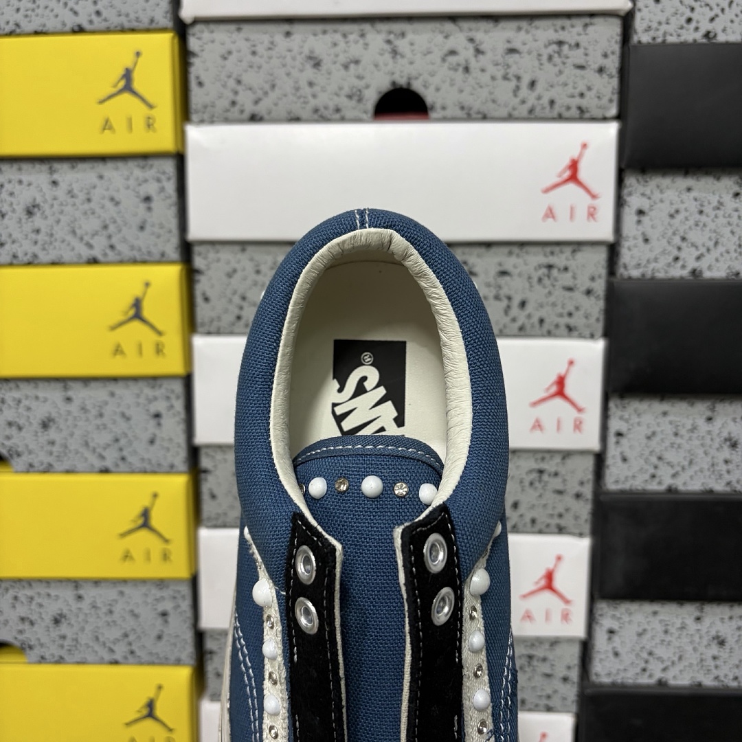 Vans LX Old Skool 36 Pearlized Pack Black Navy VN000E8VYA6 Bead Stud - Image 7