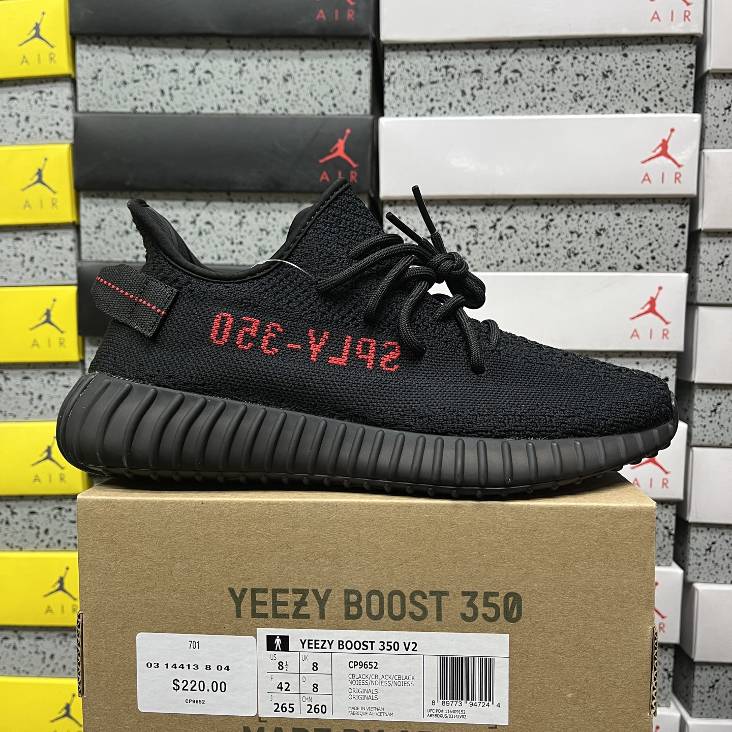 Adidas Yeezy Boost 350 V2 (Black Red) - Image 10