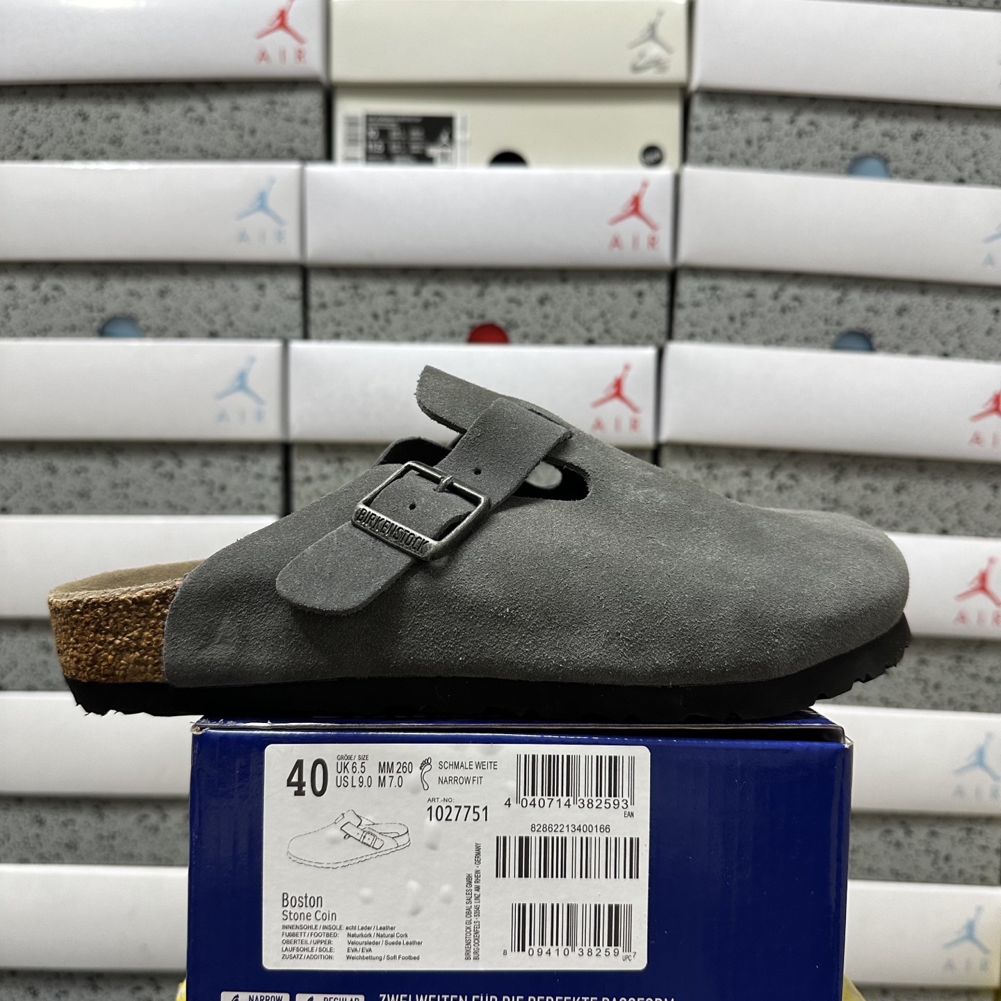 Birkenstock Birken Boston Soft Footbed Dark Grey Suede (Thick Leather) - Image 10