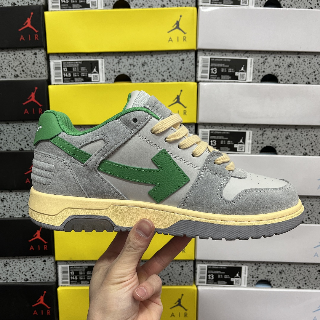 Off-White Out Of Office OOO Low Tops (Light Grey Green) - Image 2