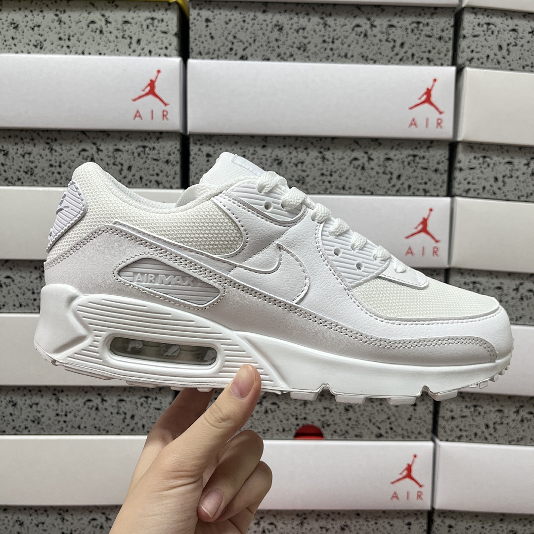 Nike Air Max 90 Recraft (Triple White) - Image 9