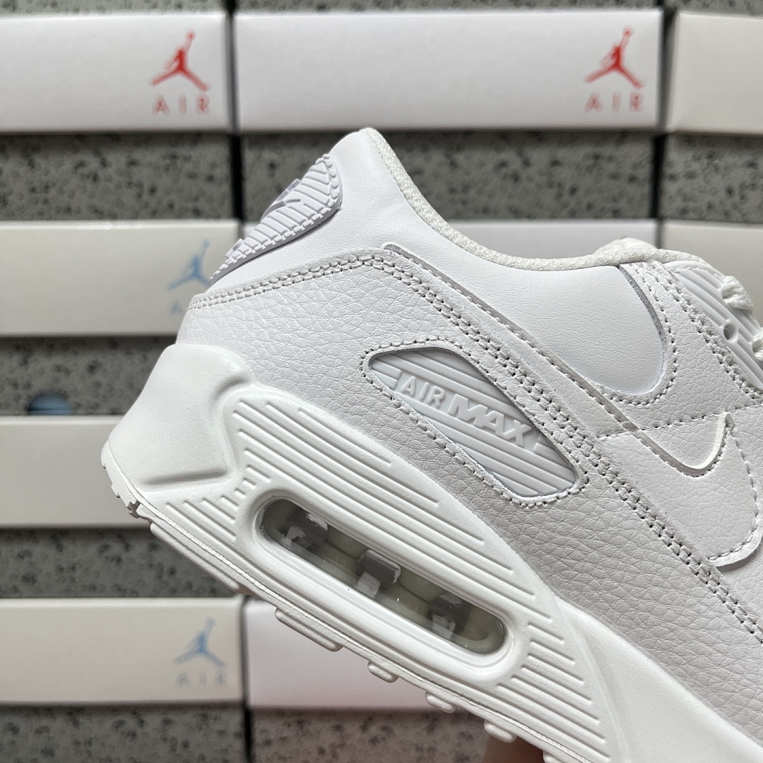 Nike Air Max 90 Leather Triple White CZ5594-100 - Image 20