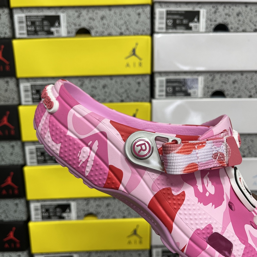 Crocs Classic Clog A Bathing Ape ABC Camo Pink Print - Image 6
