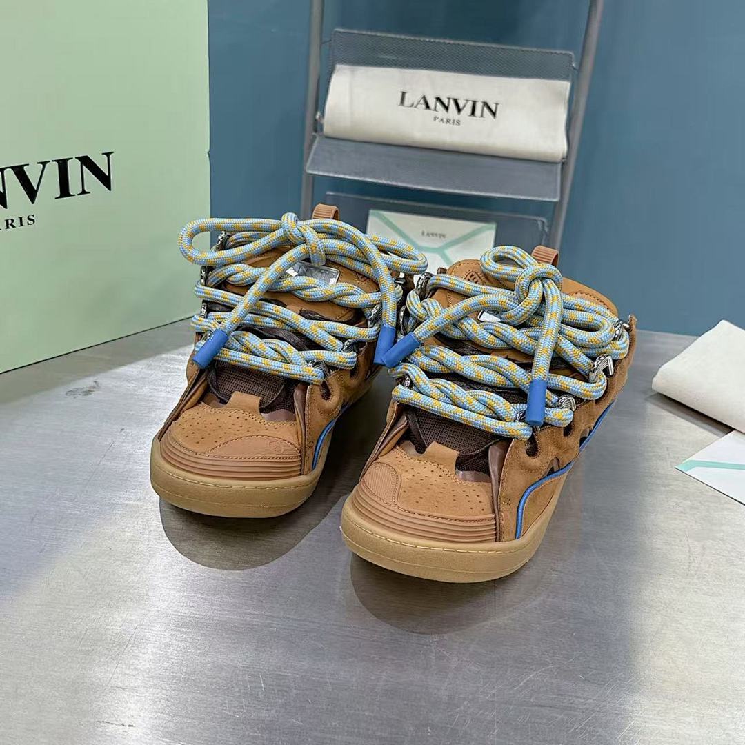 Lanvin FoShan Batch Lanvin Leather Curb Sneakers Three Generations - Image 8