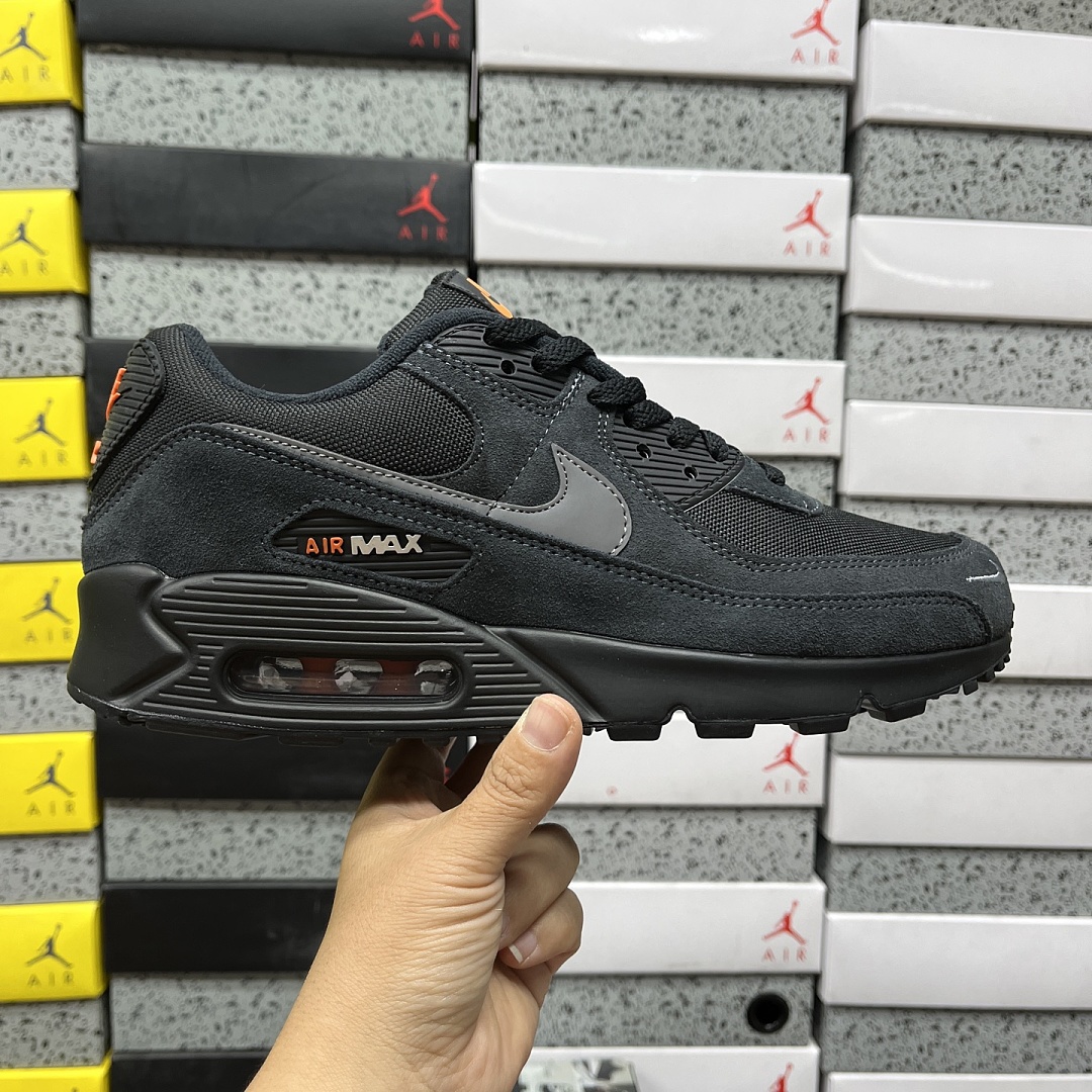 Nike Air Max 90 Black Metallic Cool (Grey Orange) - Image 6