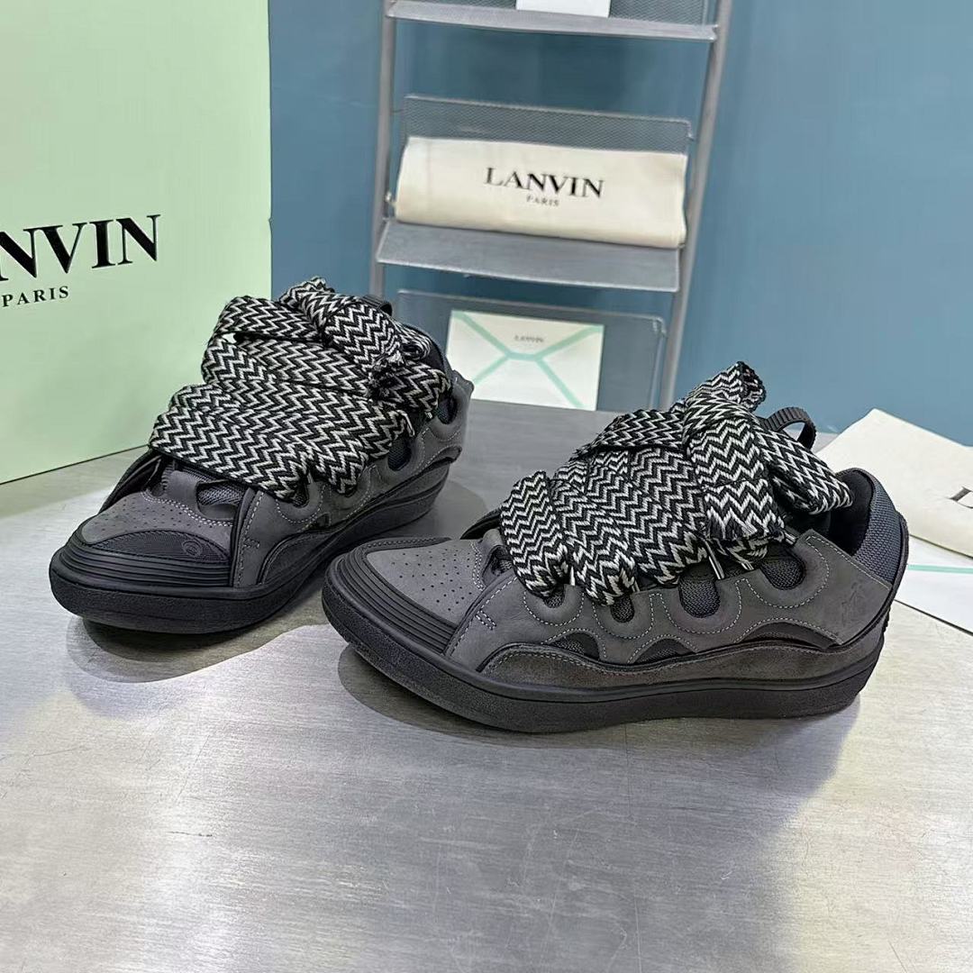 Lanvin FoShan Batch Lanvin Leather Curb Sneakers Three Generations - Image 3