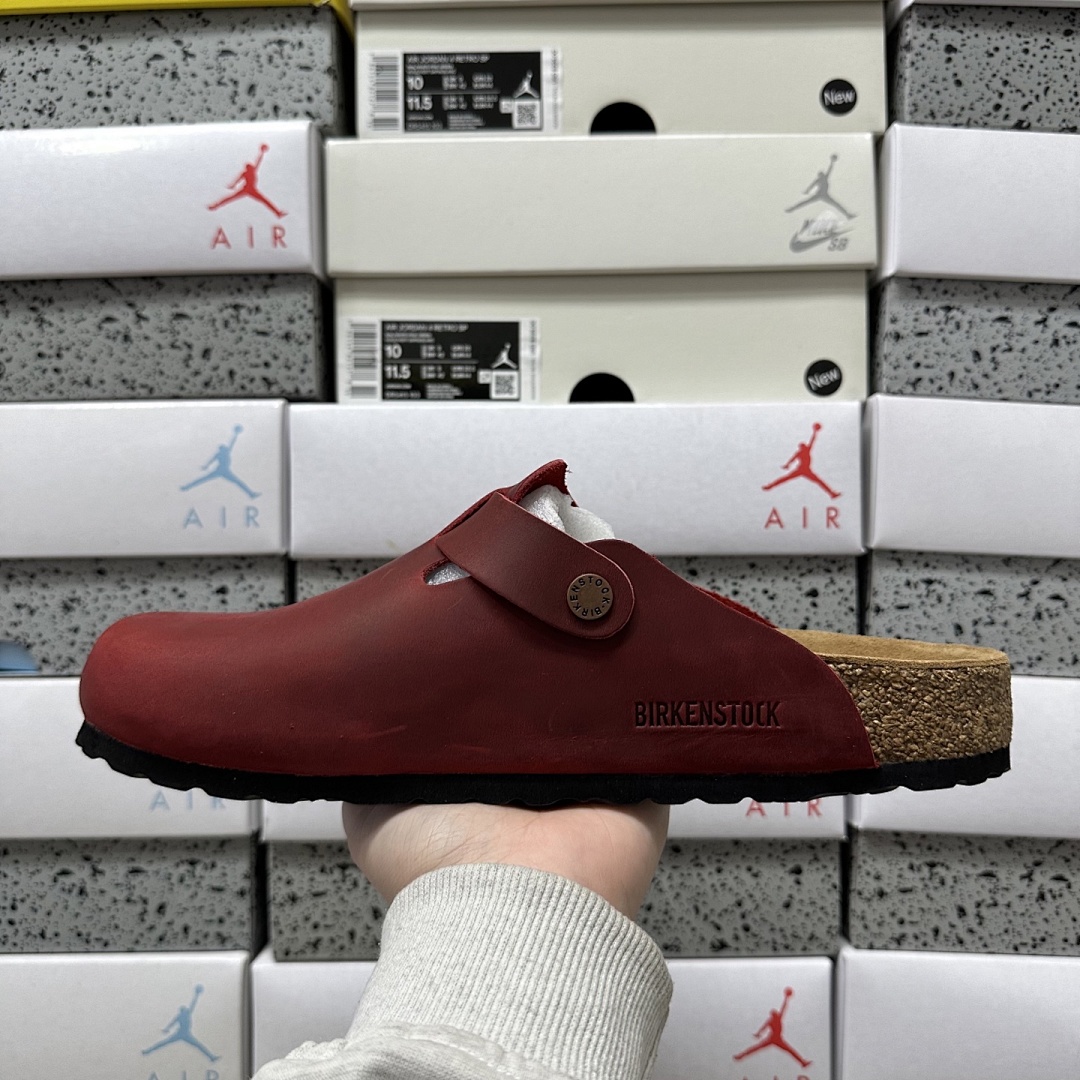 Birkenstock Birken Boston Soft Footbed Wine Red Leather - Image 7